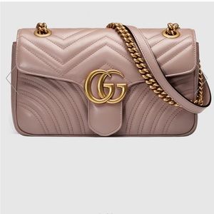 Gucci GG Marmont Small Shoulder Bag Dusty Pink color